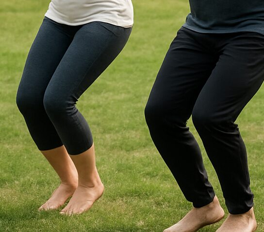 Feldenkrais im Park 28.7.2025 5 Füsse in der Lektion Gehen auf den Fersen