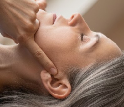 Die Kiefer - Nackenentspannung 23.2.2026 1 Zeigefinger am Kiefergelenk